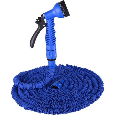 Tuyau d'arrosage extensible de 100 pieds, tuyau d'extension flexible avec raccords 3/4 ", 1/2", tuyau d'arrosage avec 7 buses de fonction (1/5)
