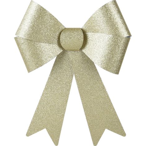 Weihnachtsschleife goldglänzend Höhe 29 cm Breite 21 cm - Kunststoff (1/2)