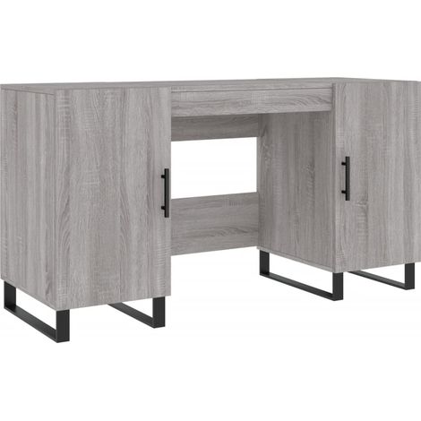 Escritorio Sonoma estación de trabajo para ordenador mueble de ordenador mesa de estudio 140 x 50 x 75 cm madera de ingeniería gris 020023954 (1/5)