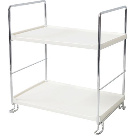 Étagère de rangement empilable autoportante en plastique/métal, étagère de rangement à poser sur le comptoir de la salle de bain (1/5)