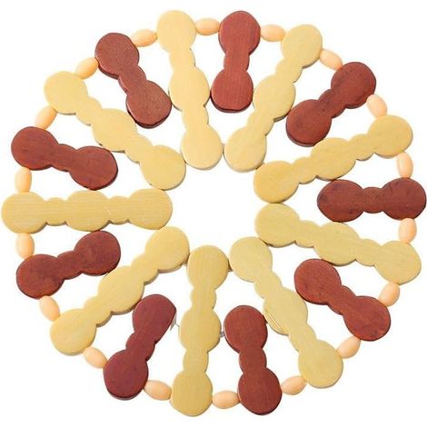 Platzsets, Untersetzer, Bambusschalen, hitzebeständige Untersetzer, Bambus-Platzsets, 3er-Set. Rund.