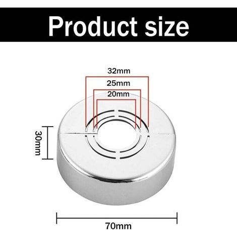 4 Pièces Cache Tuyau Radiateur, Argent Matériau ABS Rosace Robinet, Rosace Radiateur Détachable, Diamètre du Trou Réglable, pour Décoration de Robinet de Douche, Robinets, Radiateurs (1/4)