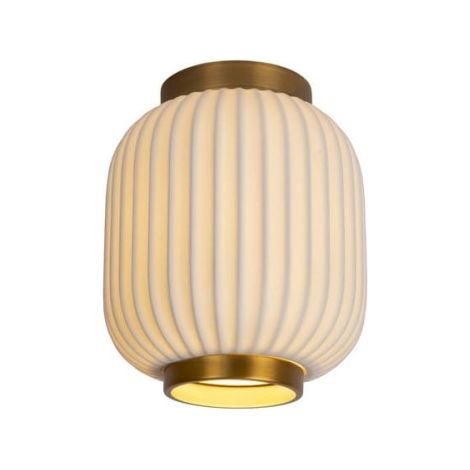 Plafoniera Lucide Gosse porcellana oro/bianco E27 19,5cm