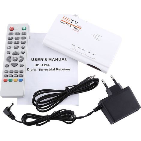1080p HDMI-TV-Box mit Tuner, Receiver und Fernbedienung – ohne VGA-Anschluss