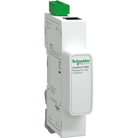Module d'interface NSX compact, hub Modbus, 24 V CC, montage sur rail DIN 35 mm
