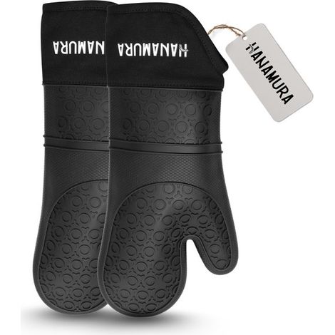 Gants de four résistants à la chaleur jusqu'à 250 °C - Sans BPA - Avec œillet de suspension - Protection cuisine (1/5)