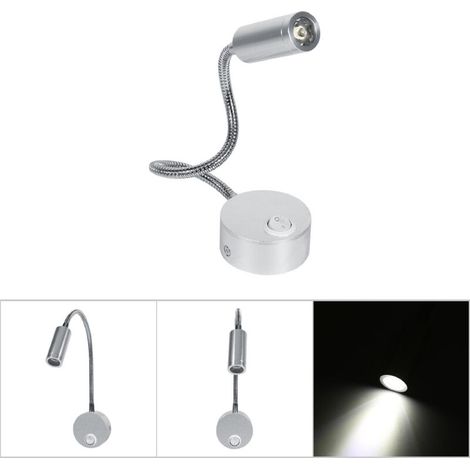 1W kaltweiße LED-Leselampe mit flexiblem Hals und Ein-/Ausschalter, für Schreibtisch und Nachttisch (AC85-265V)