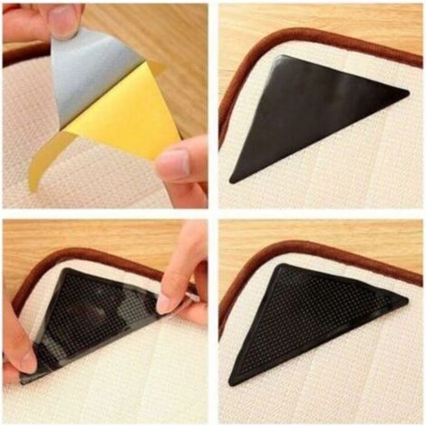 Ensemble de 4 supports de tapis antidérapants avec autocollants, autocollants pour tapis antidérapants (1/4)