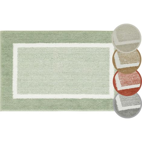 Tapis de Bain antidérapant - Doux et Moelleux - Tapis de Douche pour Salle de Bain - Antidérapant - Lavable - 50 x 80 cm - Sauge (1/5)