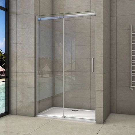 [PRODUIT D'OCCASION]Porte de douche coulissante 160x195cm en 8mm  verre anticalcaire AICA porte de douche en niche