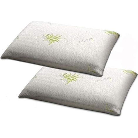 Coppia cuscini in MEMORY FOAM Saponetta h13 cm SFODERABILE FODERA ALOE VERA ZIP (1/5)
