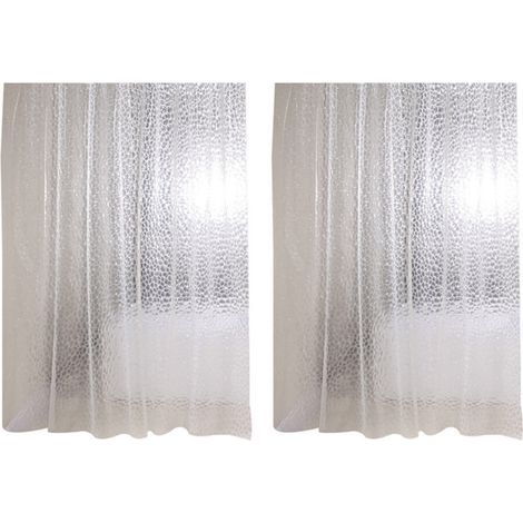 2X EVA Transparent ImperméAble à L'Eau Transparent 3D Rideau de Salle de Bain Carré En 71 Pouces x 79 Pouces,24 Crochets (1/5)