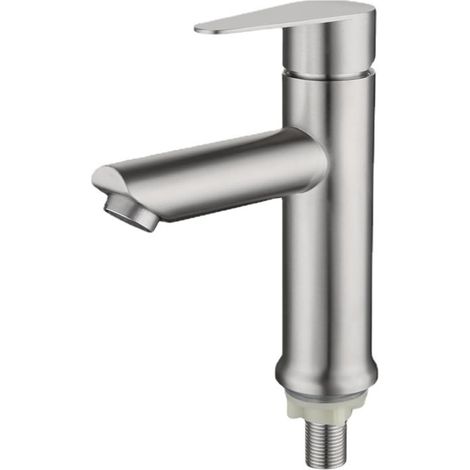Robinet de cuisine - inox 304 - noir - surélevé - eau froide (1/3)