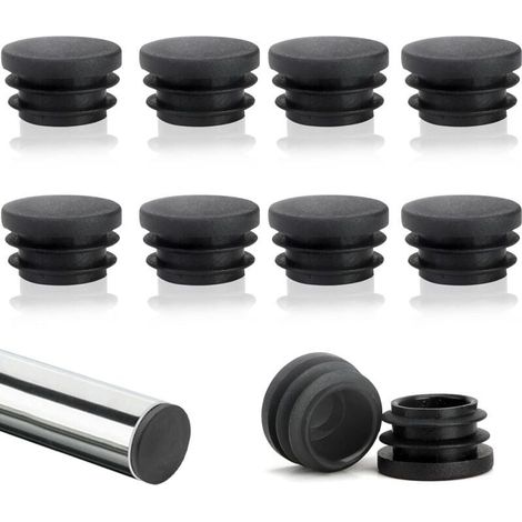 Lot de 10 capuchons de lattes rondes de 22 mm, capuchons de lattes en tube rond, capuchons de chaise ronds en plastique, capuchons d'ailes ronds, protection parfaite pour les meubles et les sols (1/4)