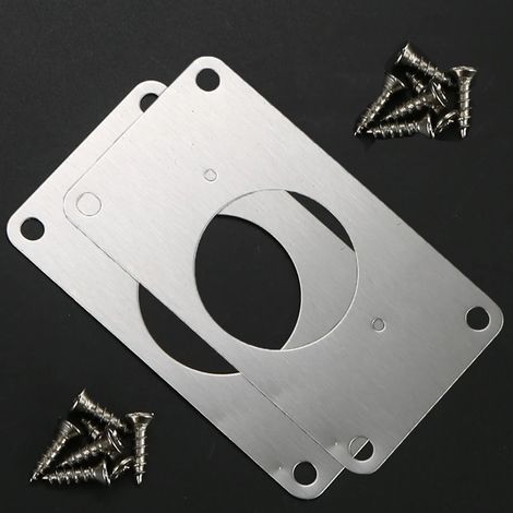 (2 pièces avec 12 vis) Plaque de réparation de charnière de porte d'armoire, plaque de renfort, plaque de réparation, plaque de fixation d'installation épaissie (1/5)
