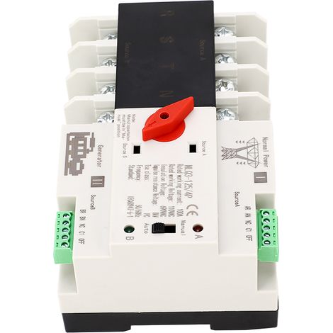 Automatischer 4-poliger Dual-Power-Umschalter für schienengeführte Generatoren, 100 A, 110 V AC (1/5)