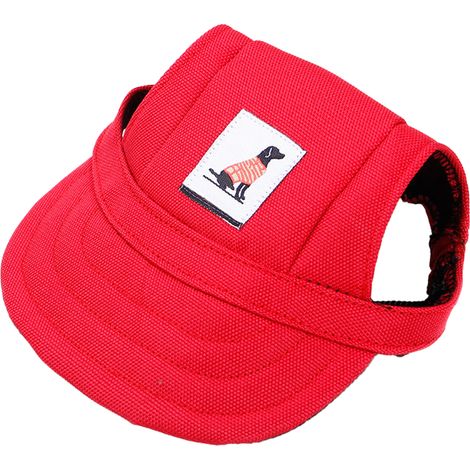Casquette de baseball pour chien, chien réglable en plein air Sport Sun Protection Baseball Hat Cap Visor Sunbonnet Outfit avec trous d'oreille (1/5)