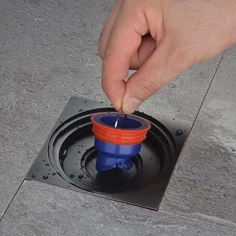 Scarico per pavimento doccia, dispositivo antiriflusso, tappo antiodore, scarico cucina, scarico bagno, silicone, tappo antiodore, valvola di scarico rapido, 5,3 x 5,3 cm (1/4)