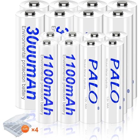 Batería recargable, ecológica, compatibilidad versátil, 8 pilas AA (1/2)