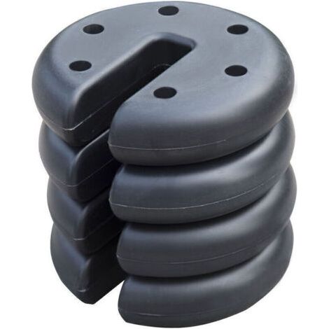 royaluxe-Lot de 4 poids de lestage circulaire 20 cm – Épaisseur 4,5 cm – En ciment et polyéthylène – Pour tonnelles et parasols en extérieur (1/5)