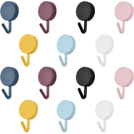 Petites Colorés Crochets Muraux Sans Percer ni clous, Pour Accroche Salle de Bain, Cuisine, Plafond, Accrocher, Mural, Porte, Peignoirs, Porte Serviette (1/4)