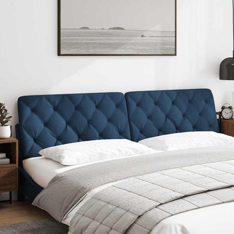 Coussin de tête de lit bleu 200 cm tissu