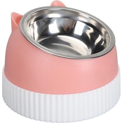 Gamelle pour chat - V GEBY - Modèle surélevé - Plastique PP - Antidérapante - Inclinaison 15° (1/4)