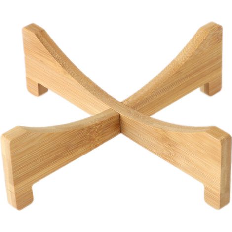 Socle pour plante en bambou avec design moderne – Ensemble de deux blocs pour végétaux d'intérieur – Disponible en plusieurs dimensions (10×4cm à 29×6cm) et coloris Beige (1/5)