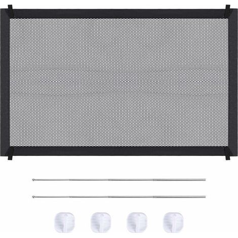 Porte Magique pour Chiens, Barrière D'escalier de Sécurité pour Chiens avec Les Crochets et Les Poteaux Plus dûrs Noir 110 × 72cm-Karteo (1/4)