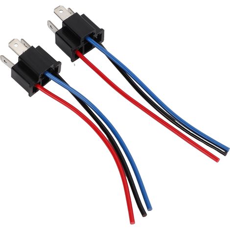 H4-Buchse x2, Lampenkabelbaum, Scheinwerferfassung mit Kabel, Stecker, Kfz-Anschlussset, Paar mit 2 Stück. (1/5)