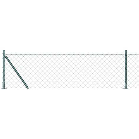 Zaunpfosten Grün 10 x 0,4 m (60 x 60 mm Maschen) Stahl und PVC
