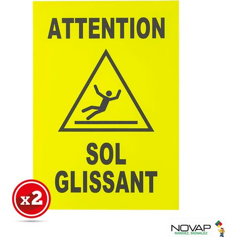 Lot de 2 plaques modulable jaune fluo - Sol glissant - 4280288 (1/4)