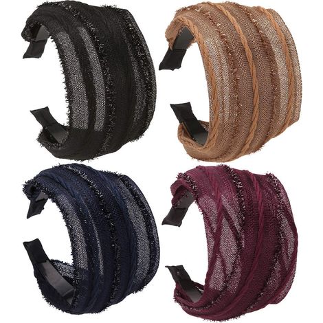 Bandana Cheveux - Bandeau Large avec Dents Intérieures - Tissu Maille Respirant - Pour Femme et Fille - 1 Pièce (1/5)