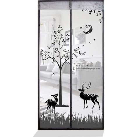 Moustiquaire Magnétique pour Porte, Rideau Aimanté de Porte Fermeture Automatique, Anti Mouche, avec Aimant, Gris 120 x 210 cm (1/5)