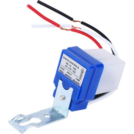 Lot de 2 Interrupteurs Crépusculaires pour Lampadaire Extérieur, Commande Photoélectrique, Photocommande AS-10A-12V DC12V (1/5)