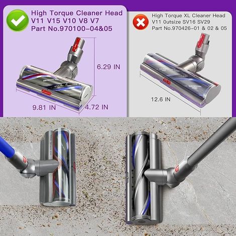 Brosse High Torque pour Dyson V11 V15 V10 V8 V7 Tête Brosse Motorhead Nettoyage Aspiration Réglable pour Dyson SV10 SV11 SV12 SV14 SV15 SV22 SV25 Motorisée Pièce de Rechange pour Tapis et Sols Durs (1/5)