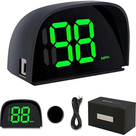 GPS digital speedometer for cars and golf carts with large LED head-up display (1/5)