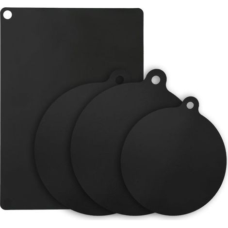 Juego de 4 protectores de silicona para platos - Resistentes al calor - Alfombrillas antideslizantes para cocinas de inducción - Protección para sartenes calientes (1/4)