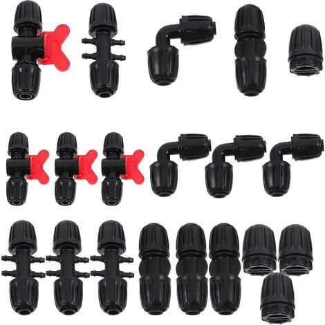 Raccords de vannes d'irrigation goutte à goutte, connecteurs en plastique durable pour jardinage extérieur, 1 jeu (1/5)