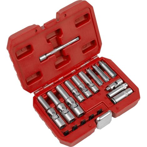Sealey Glow Plug Socket Set 18pc 1/4in Sq and 3/8in Sq Drive