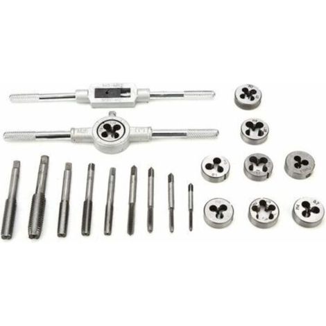 20 PCS Outil Pour Tarauder, tarauds et filières, Filetage Extracteurs de Vis, M3-M12 en Acier, avec Étui de Rangement