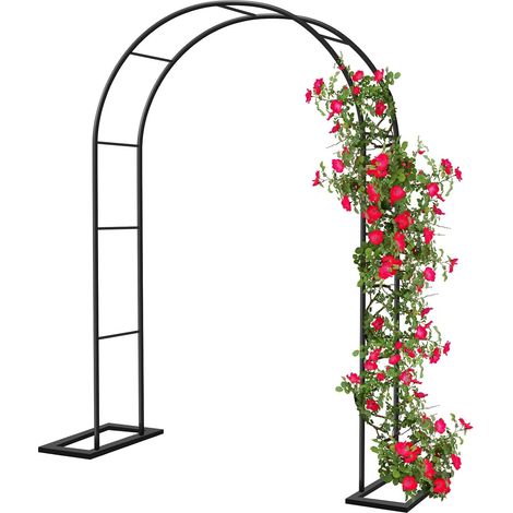 Garden Arch for Climbing Plants 188 x 230 cm Metal Rose Arch Vine Pergola Arbour Garden Indoor Outdoor Wedding Party Decoration (Black)  Rose Arches for Roses and Climbing Plants, Plant Support, Rose  (1/5)