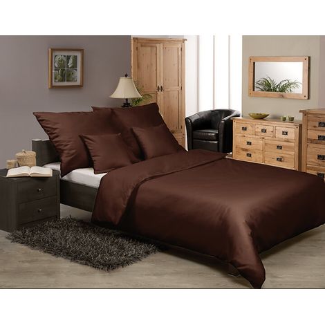 Bettwäsche aus Baumwollsatin, 140x200 + 70x80 + 40x40, braun18, Matex (1/5)