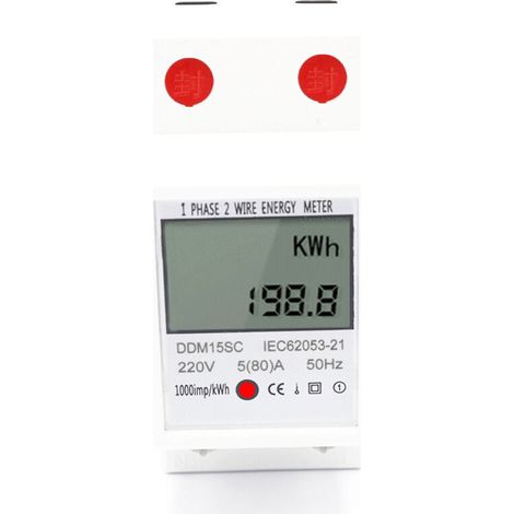 Compteur d'énergie électrique, moniteur de consommation d'énergie, 5-80 A, 220 V, 50 Hz