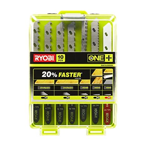 Ryobi RAK10JSB Kit 10 Lame Universali Seghetto Alternativo 6/10/14/20/24TPI (1/10)