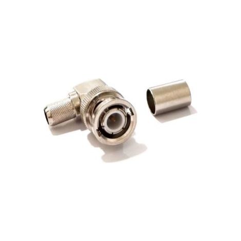 Connecteur coaxial RS PRO Mâle à angle droit, raccordement A sertir 75O Montage sur câble ( Prix pour 1 )