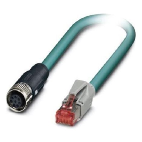 Câble Ethernet catégorie 5 Blindé Phoenix Contact, Bleu, 2m Avec connecteur Droit ( Prix pour 1 )