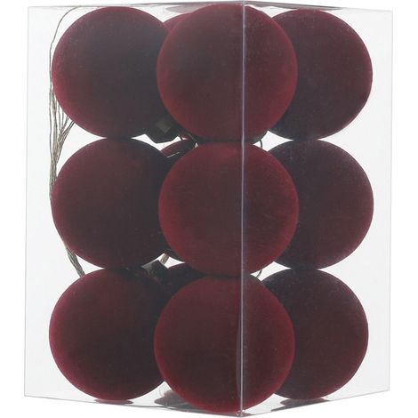 Boule De Noel Velours - 4 cm - Flocage Doux - Résistant Aux Chocs - Pour Arbre De Noël, Rampe, Mariage Et Décoration Intérieure - Lot De 12 (1/5)