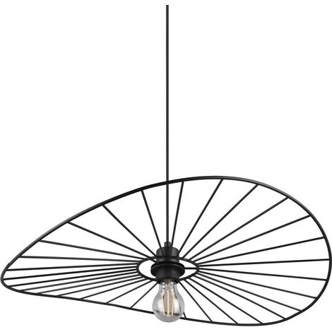 Suspension, Lampe suspendue design en métal Chapeau Noir en Metal, TRIO (1/5)