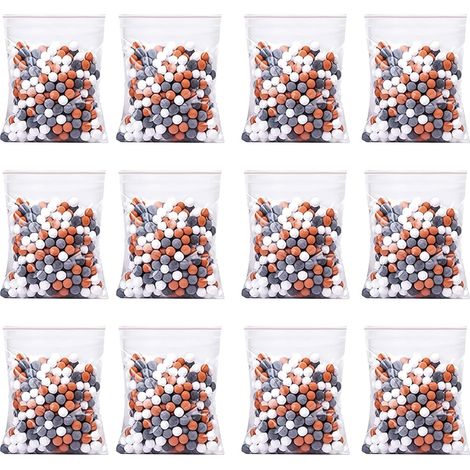 12 Pcs Filtre Douche Anti Calcaire, Pommeau Douche Anti Calcaire Remplacement, Minérale Balles à Douche, Ions Négatifs, Filtre Anti-Chlore Antioxydant, Compatible avec Têtes de Douche à Filtre Ionique (1/5)